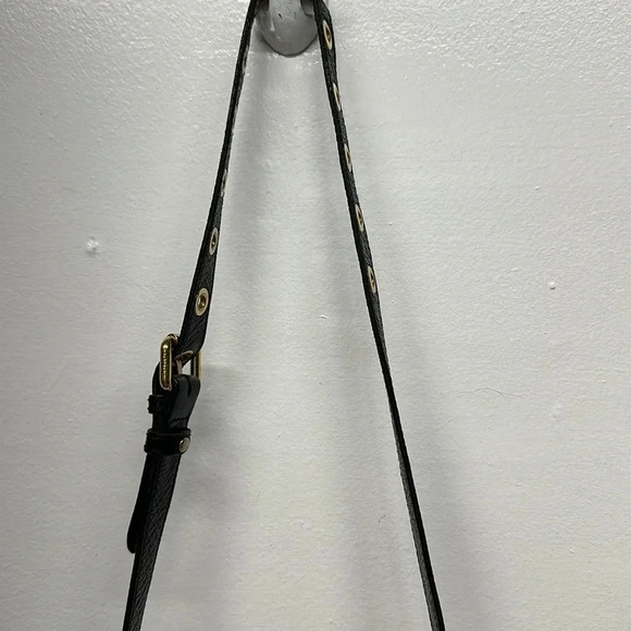 Fendi FF Quilted Coated Canvas Embossed Crossbody Bag Purse Designer Black Gold - Picture 6 of 17